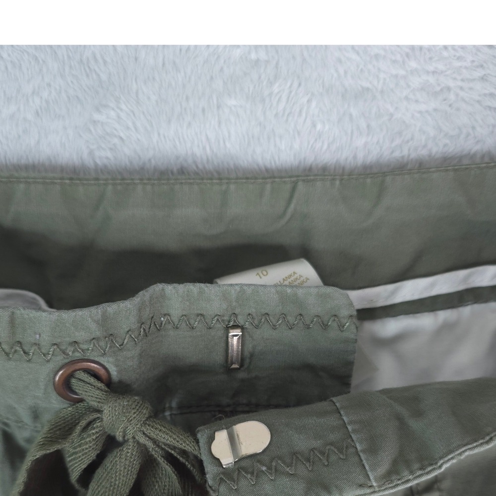 Liz Claiborne Lizwear Cargo Pants Women 10 Olive Green Utility Cropped Y2K - Picture 5 of 11